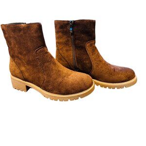 Seven7 Chocolate Brown Suede Booties size 9